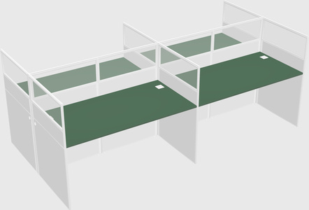 Shared rectangular cubicle