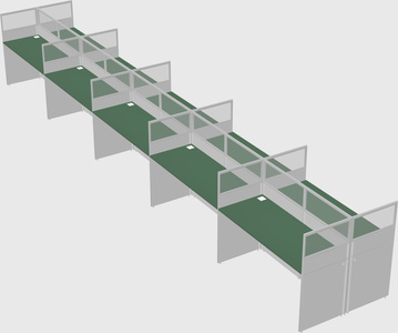 Shared rectangular cubicle