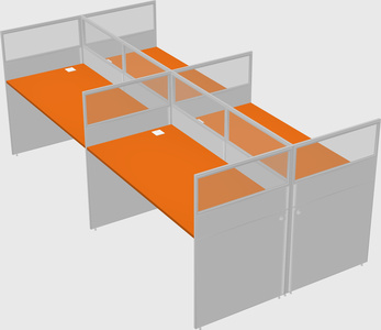 Shared rectangular cubicle