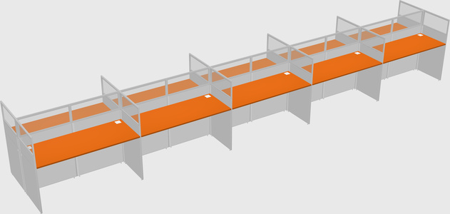 Shared rectangular cubicle