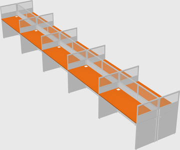 Shared rectangular cubicle