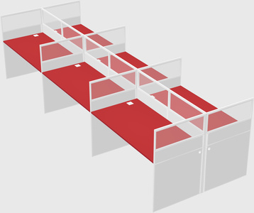 Shared rectangular cubicle