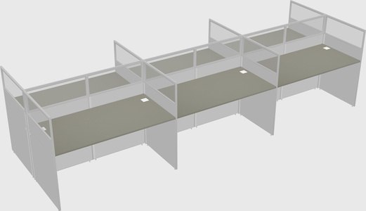 Shared rectangular cubicle