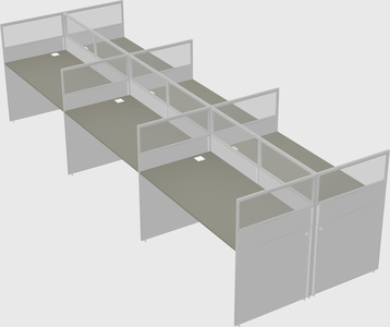 Shared rectangular cubicle