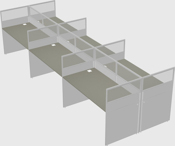 Shared rectangular cubicle
