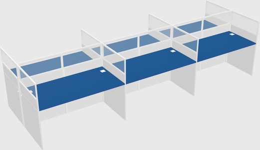 Shared rectangular cubicle