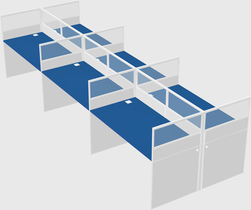 Shared rectangular cubicle