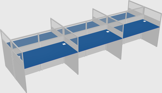 Shared rectangular cubicle
