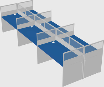 Shared rectangular cubicle