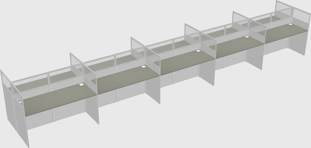 Shared rectangular cubicle