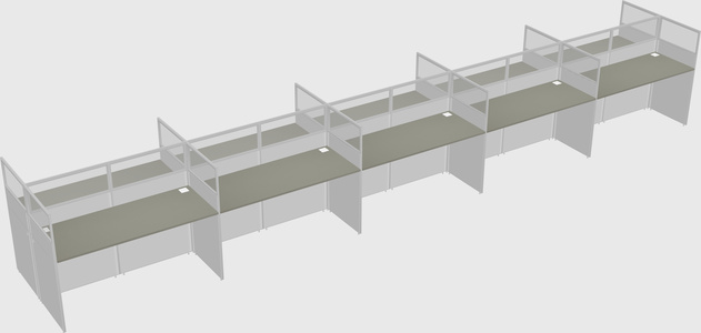 Shared rectangular cubicle