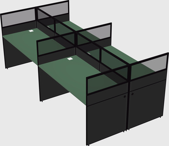 Shared rectangular cubicle