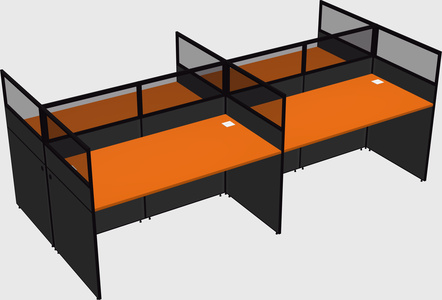 Shared rectangular cubicle