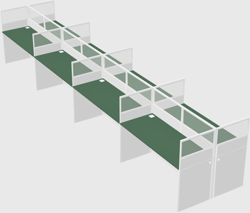 Shared rectangular cubicle