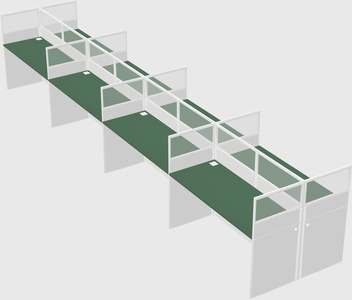 Shared rectangular cubicle