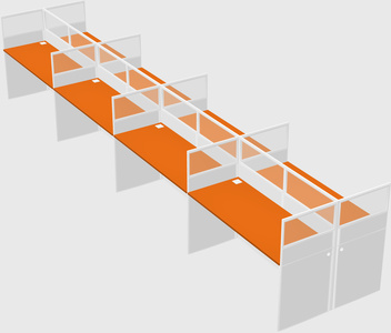 Shared rectangular cubicle