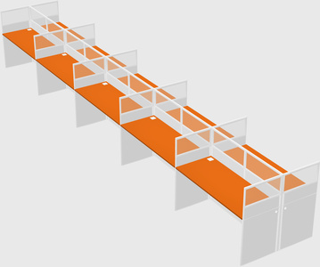 Shared rectangular cubicle