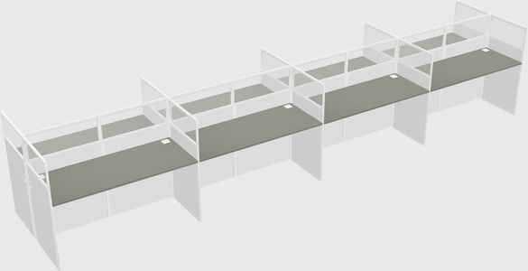 Shared rectangular cubicle