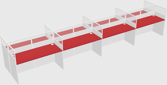 Shared rectangular cubicle