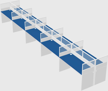 Shared rectangular cubicle