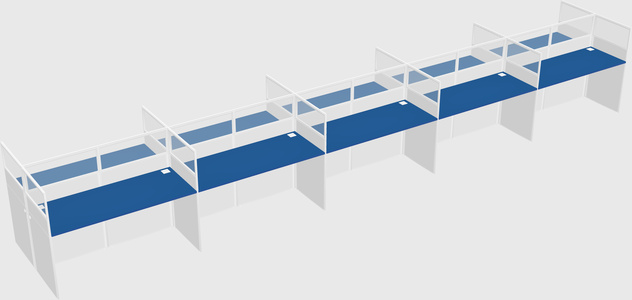 Shared rectangular cubicle