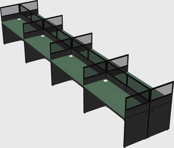 Shared rectangular cubicle