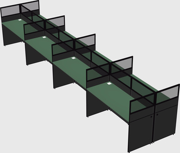 Shared rectangular cubicle
