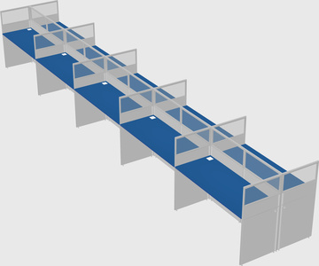 Shared rectangular cubicle