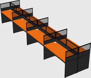 Shared rectangular cubicle