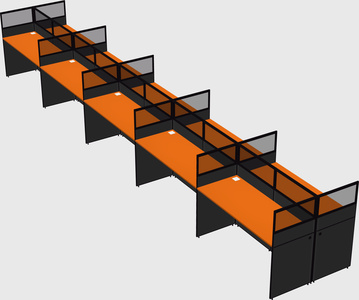 Shared rectangular cubicle