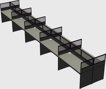 Shared rectangular cubicle