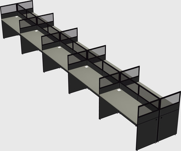 Shared rectangular cubicle