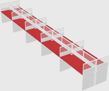 Shared rectangular cubicle