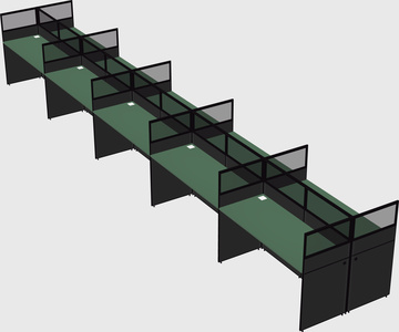 Shared rectangular cubicle