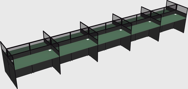 Shared rectangular cubicle