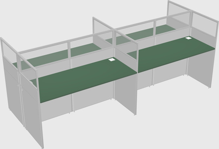 Shared rectangular cubicle