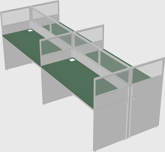 Shared rectangular cubicle