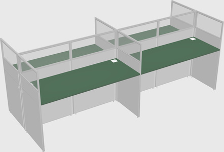 Shared rectangular cubicle