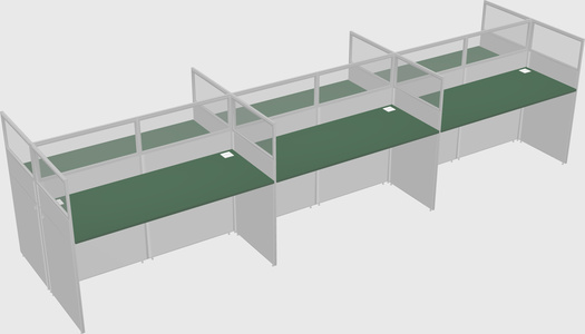 Shared rectangular cubicle