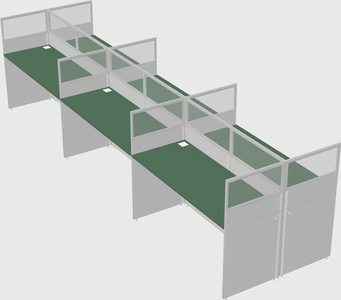 Shared rectangular cubicle