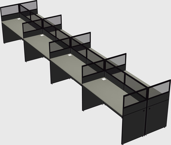Shared rectangular cubicle