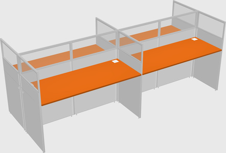 Shared rectangular cubicle