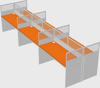 Shared rectangular cubicle