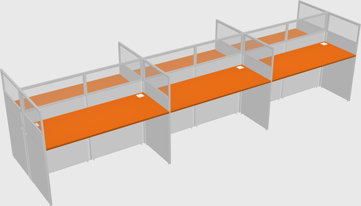 Shared rectangular cubicle