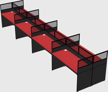 Shared rectangular cubicle