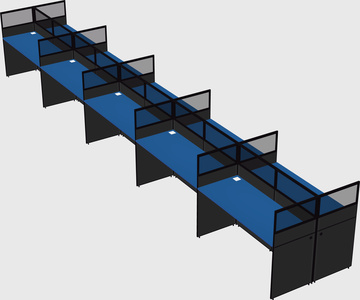 Shared rectangular cubicle