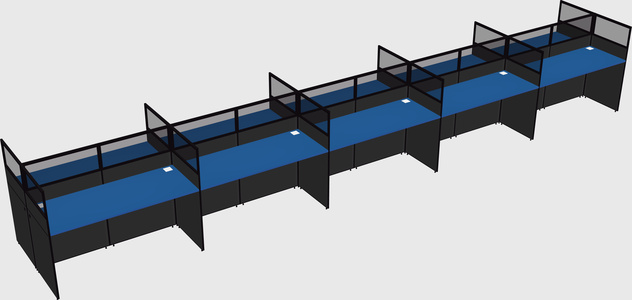 Shared rectangular cubicle