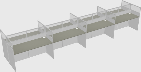 Shared rectangular cubicle