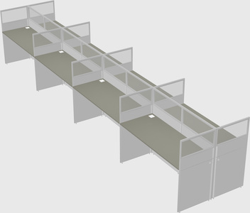 Shared rectangular cubicle