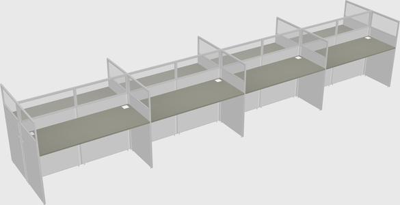 Shared rectangular cubicle
